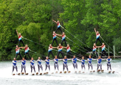 Lake City Skiers in Pyramid Formation